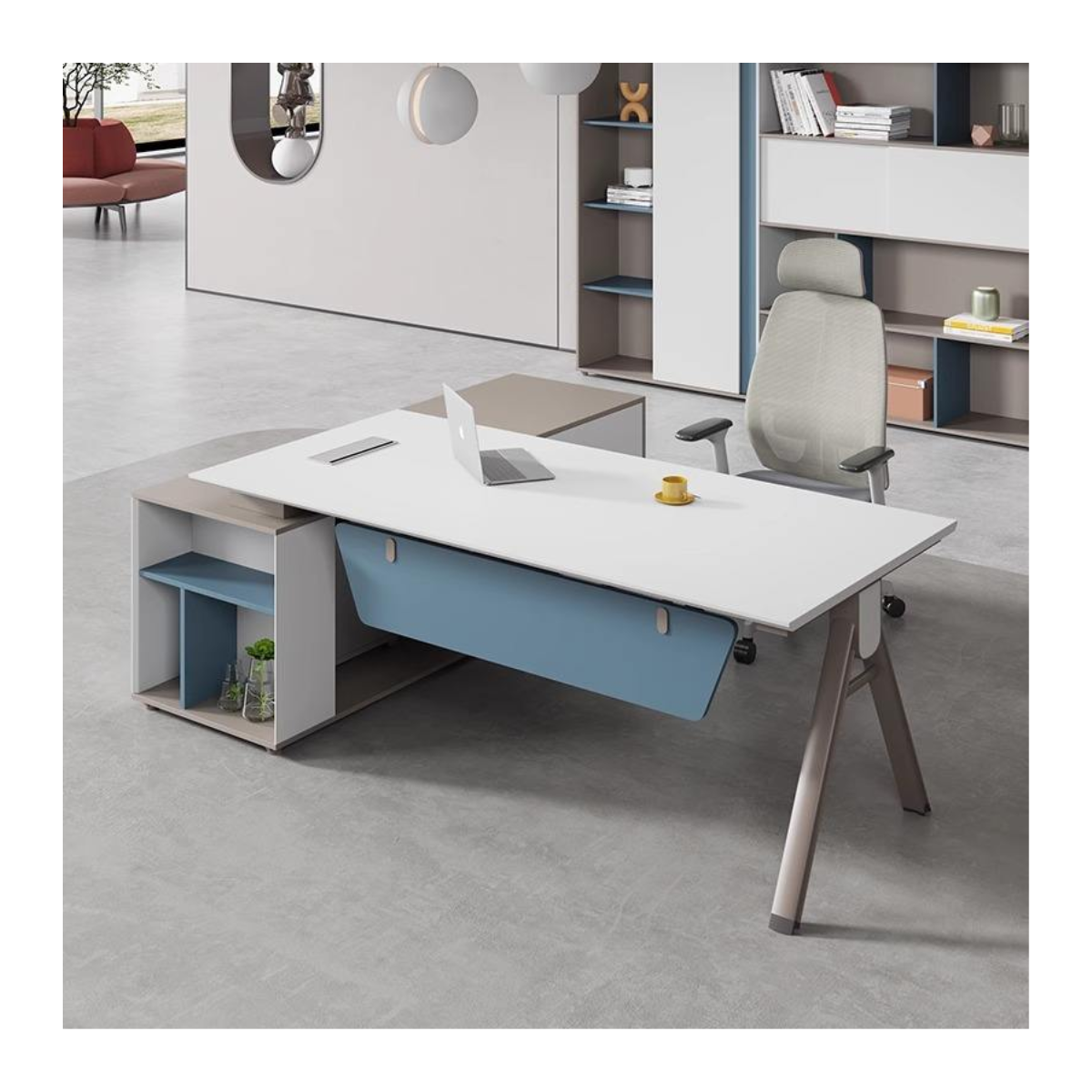 Cove Executive Desk with Side Shelf